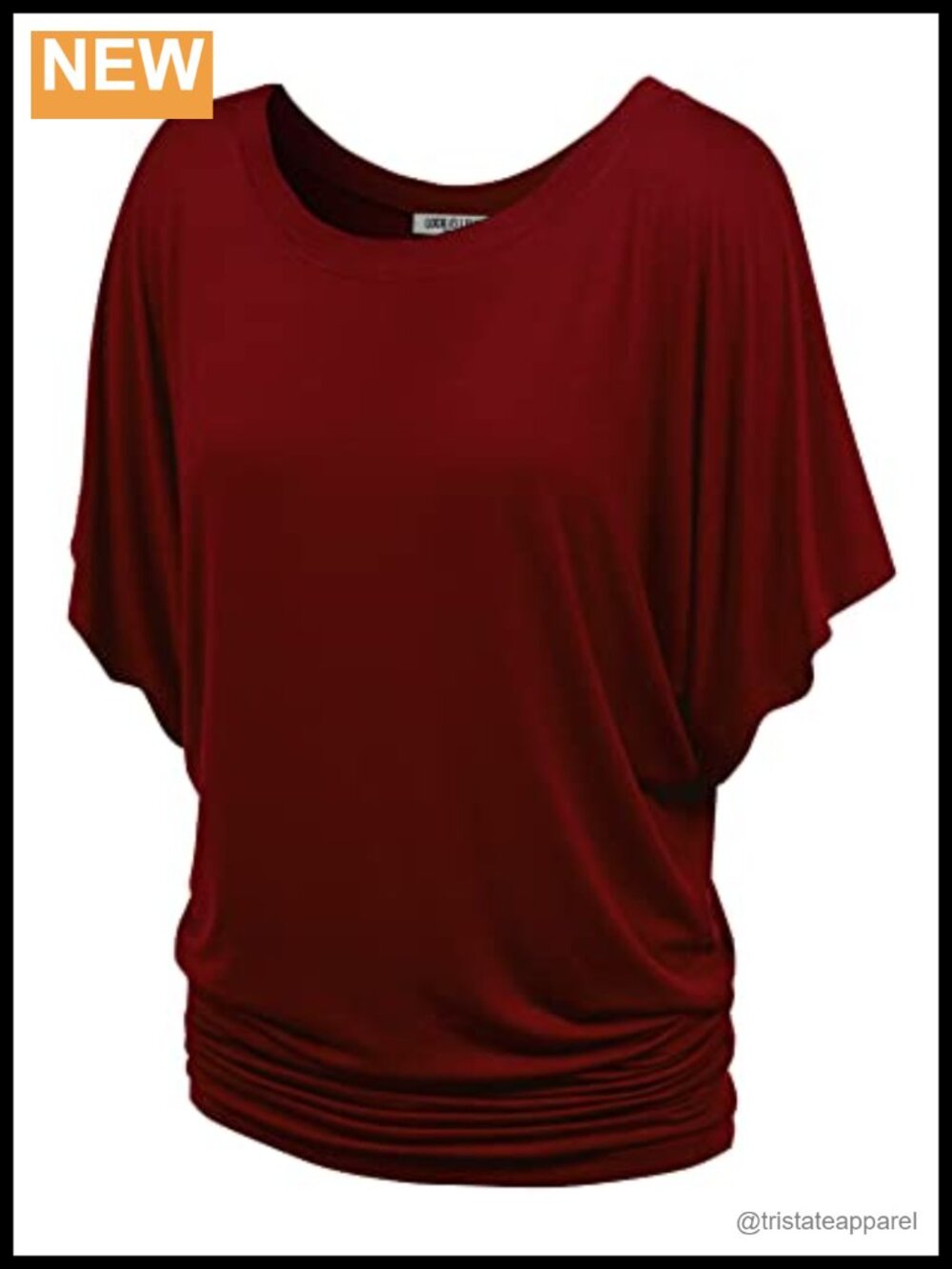 Women's Casual Short Sleeve Dolman Top Loose Fit Boat Neck T-Shirt